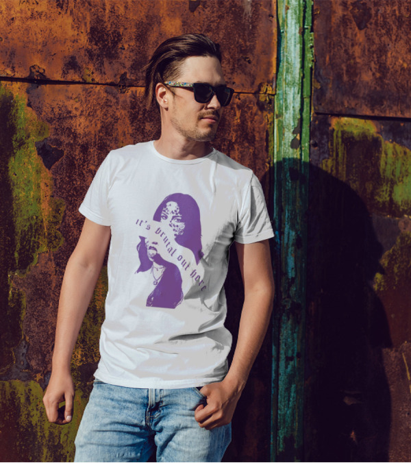 Olivia Rodrigo It's Brutal Out Here Purple Dual Image T-Shirt