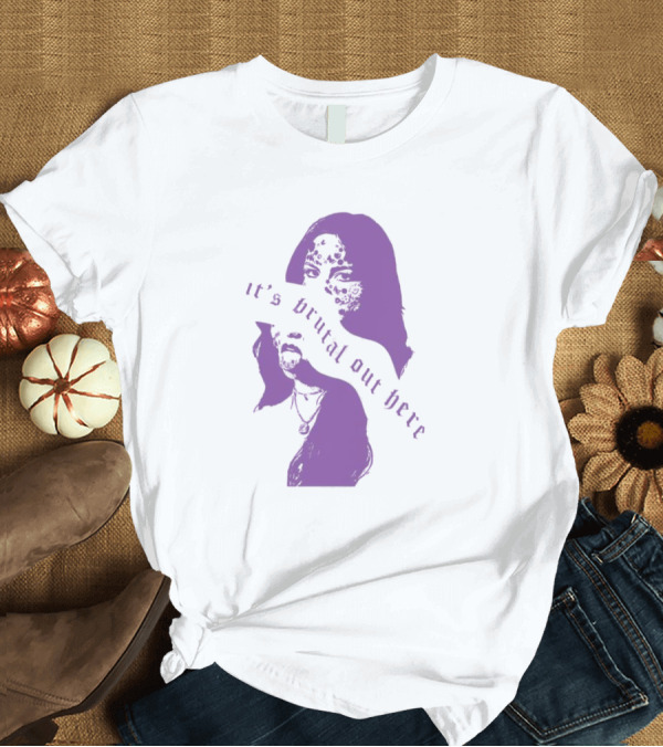 Olivia Rodrigo It's Brutal Out Here Purple Dual Image T-Shirt