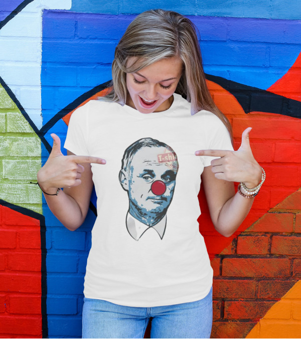 Men’s Rob Manfred Clown Parody With Red Nose And T-Shirt Label T-Shirt