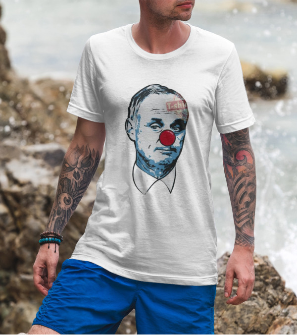 Men’s Rob Manfred Clown Parody With Red Nose And T-Shirt Label T-Shirt