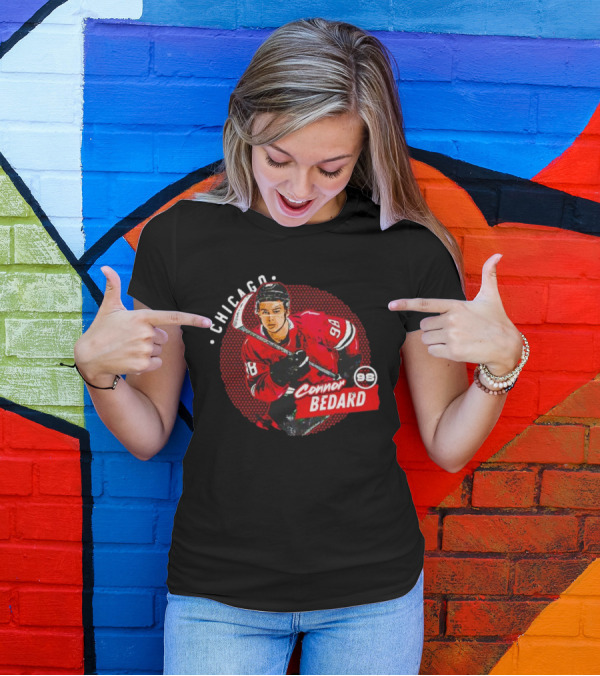 Connor Bedard Chicago 98 Hockey Player Red Dot T-Shirt