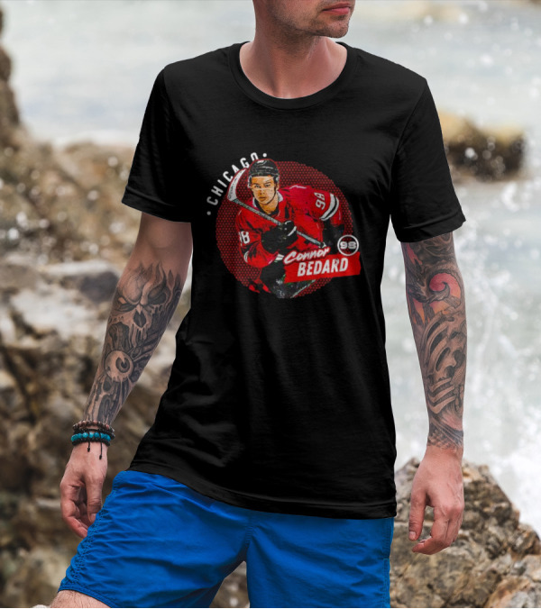 Connor Bedard Chicago 98 Hockey Player Red Dot T-Shirt