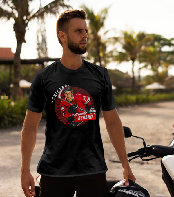 Connor Bedard Chicago 98 Hockey Player Red Dot T-Shirt