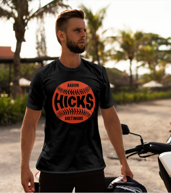 Aaron Hicks Baltimore Baseball Iconic Circular T-Shirt