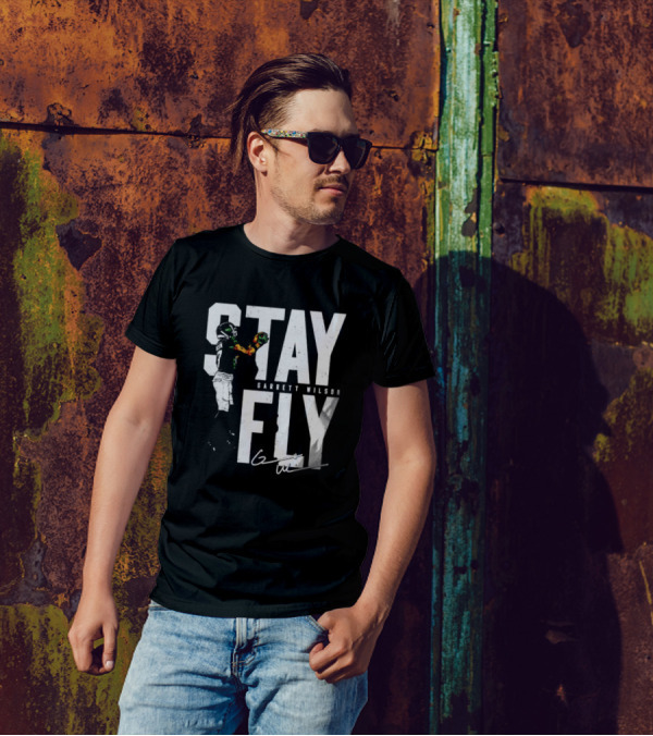 Garrett Wilson Stay Fly New York Jets Signature Catch T-Shirt