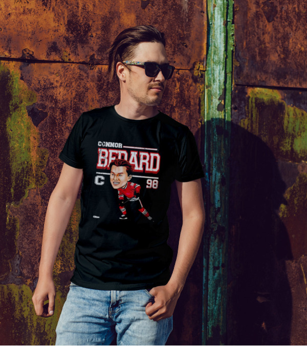 Connor Bedard Chicago Cartoon Hockey 98 T-Shirt