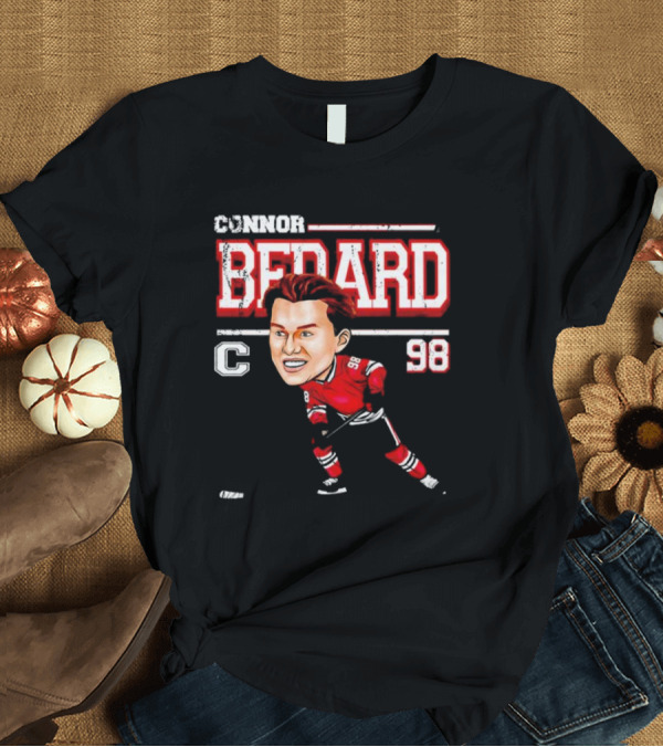 Connor Bedard Chicago Cartoon Hockey 98 T-Shirt