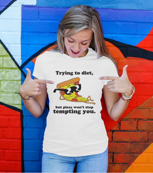 Trying To Diet But Pizza Won’t Stop Tempting You With Relaxed Pizza Slice In Sunglasses T-Shirt