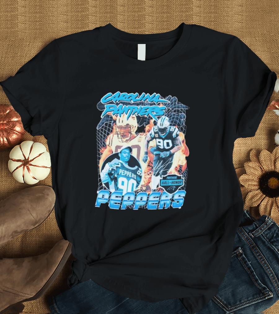 Carolina Panthers Julius Peppers Hall Of Honor 90 T-Shirt