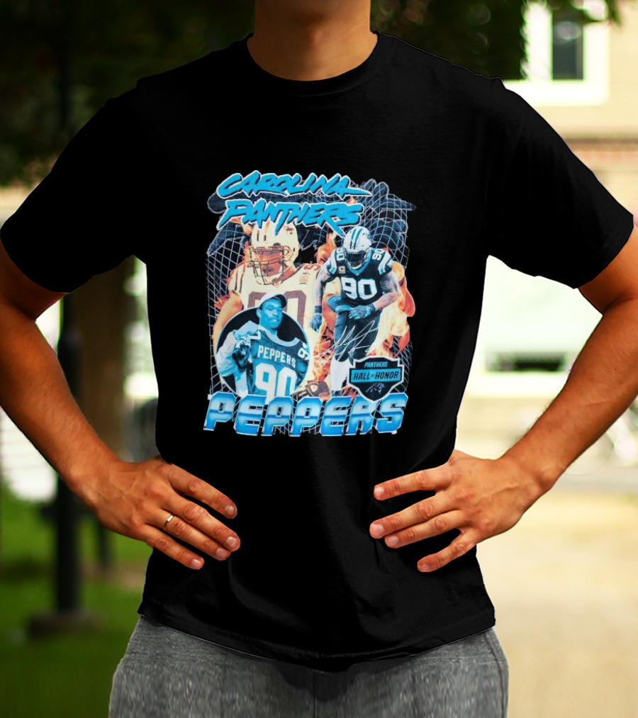 Carolina Panthers Julius Peppers Hall Of Honor 90 T-Shirt