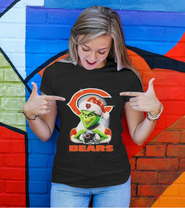 Grinch Chicago Bears Christmas Football Fan T-Shirt
