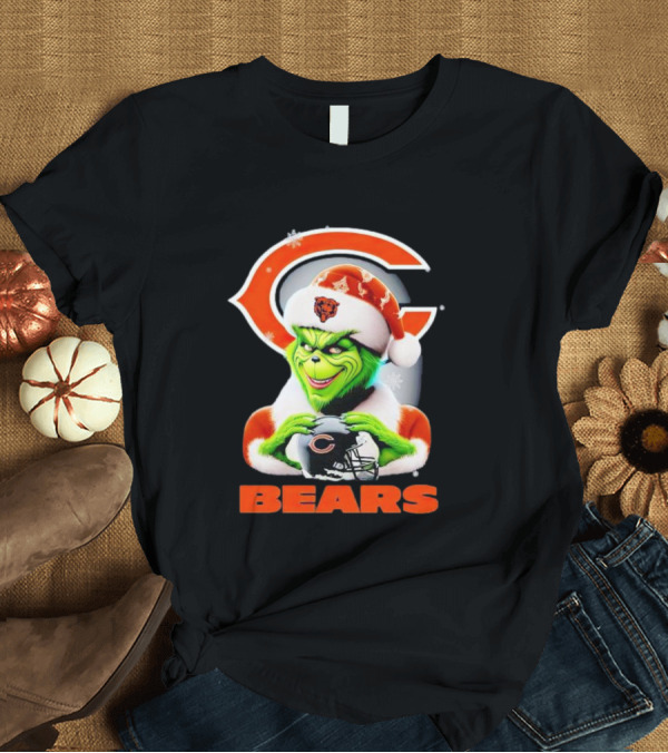 Grinch Chicago Bears Christmas Football Fan T-Shirt