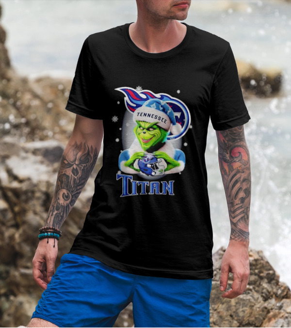 Grinch Tennessee Titans Christmas Snowflakes T-Shirt