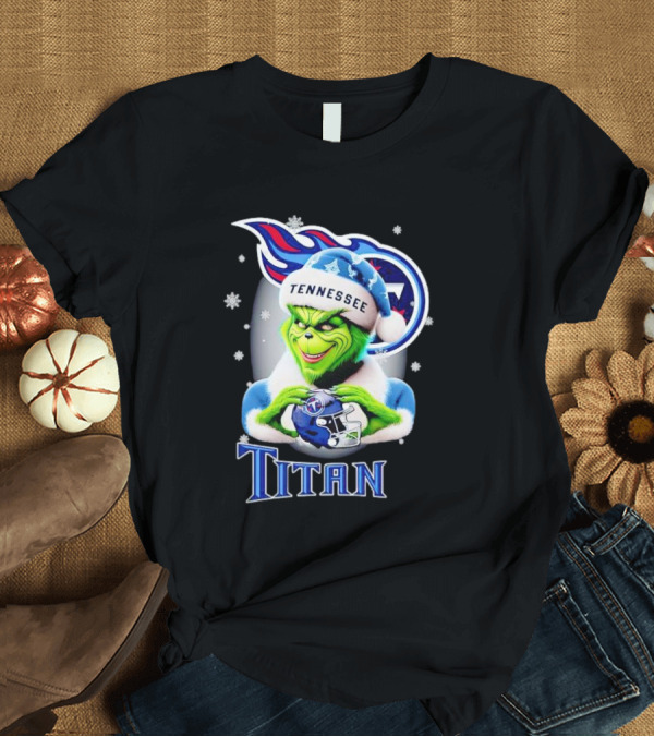 Grinch Tennessee Titans Christmas Snowflakes T-Shirt