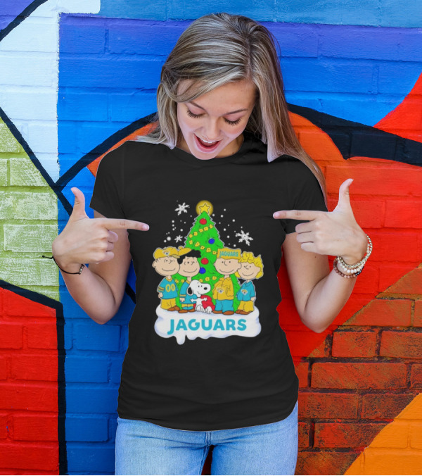 Peanuts Characters Jacksonville Jaguars Christmas Tree Jaguars T-Shirt