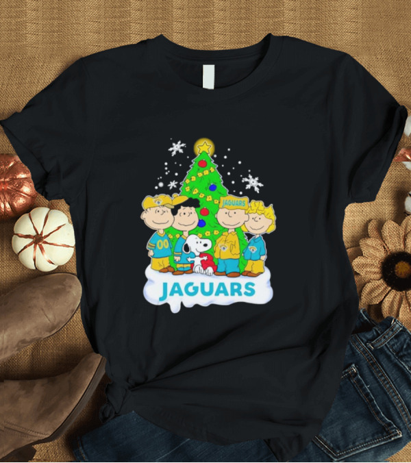 Peanuts Characters Jacksonville Jaguars Christmas Tree Jaguars T-Shirt