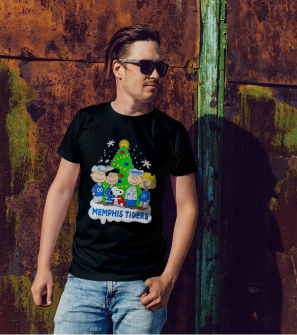 Peanuts Characters Memphis Tigers Christmas Tree T-Shirt