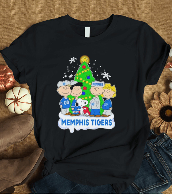 Peanuts Characters Memphis Tigers Christmas Tree T-Shirt