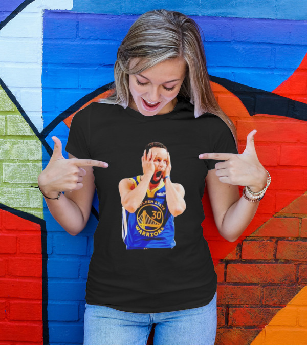 Golden State Warriors Stephen Curry 30 Reaction T-Shirt