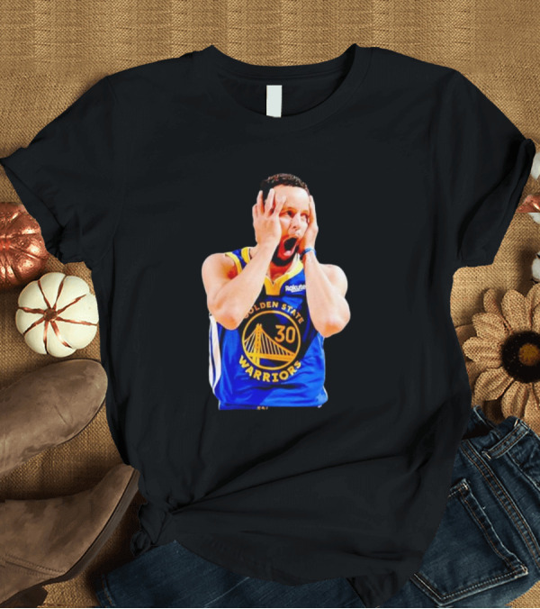 Golden State Warriors Stephen Curry 30 Reaction T-Shirt