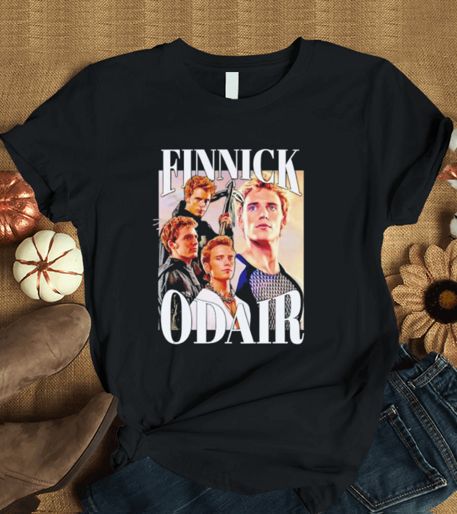 Finnick Odair Character Collage With Weaponry Elements T-Shirt
