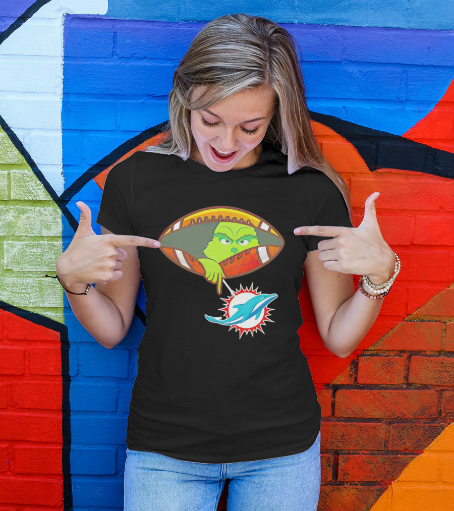Grinch Ew Miami Dolphins Football T-Shirt