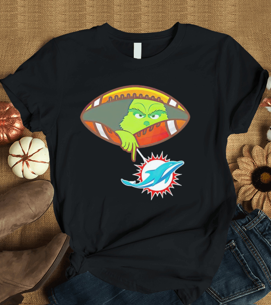 Grinch Ew Miami Dolphins Football T-Shirt