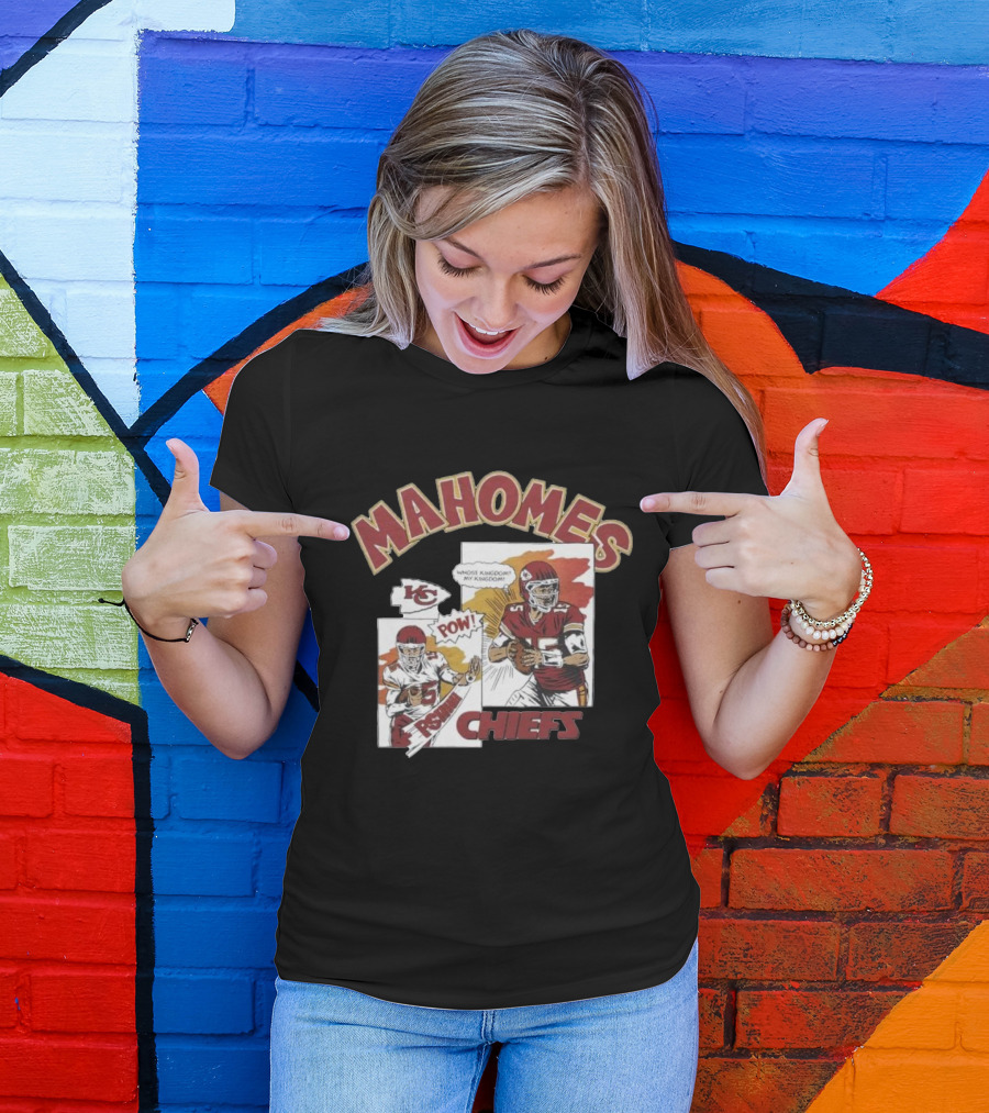 Kansas City Chiefs POW Mahomes Comic Book Whose Kingdom My Kingdom T-Shirt