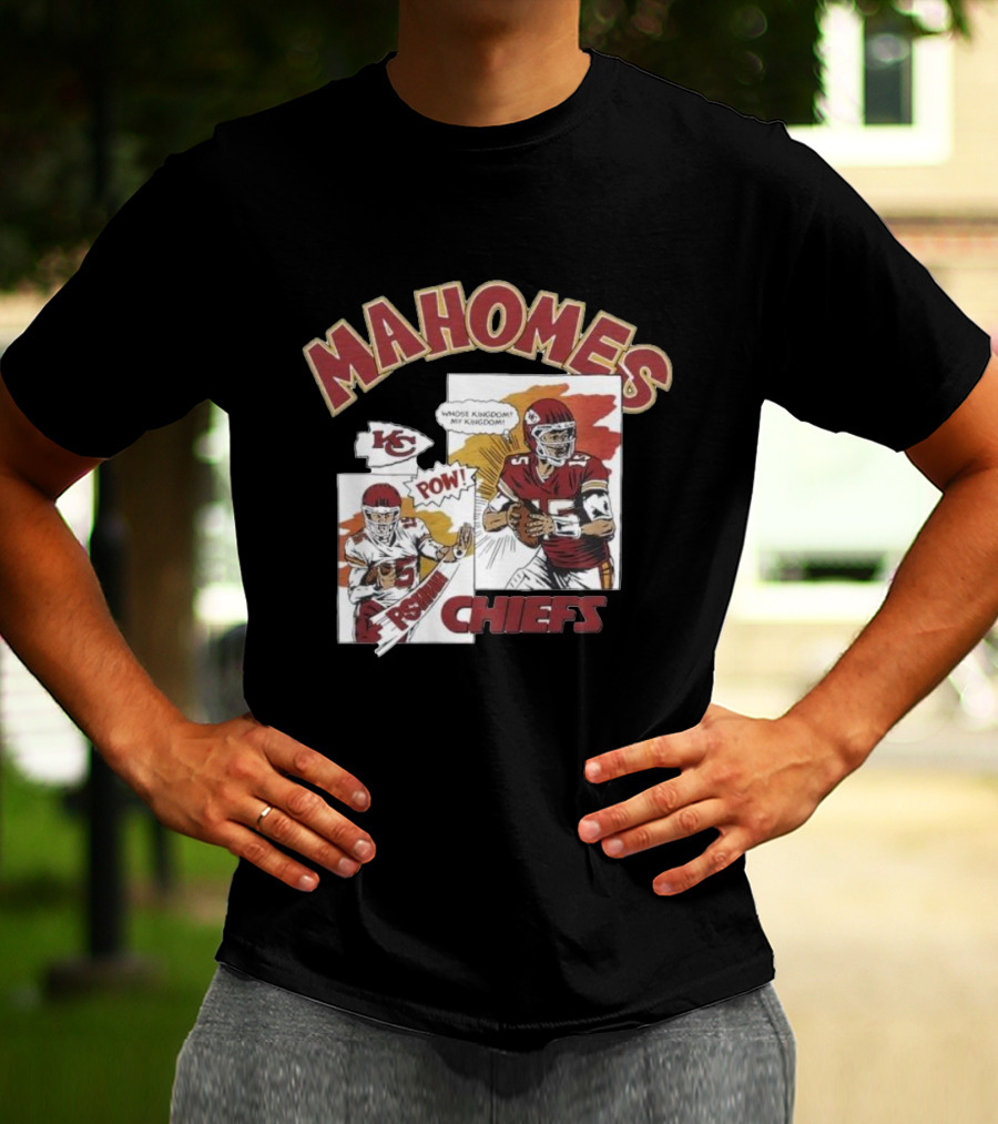 Kansas City Chiefs POW Mahomes Comic Book Whose Kingdom My Kingdom T-Shirt