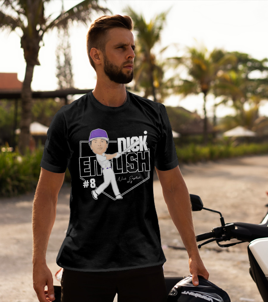 Nick English Caricature Signature Baseball Nick English #8 T-Shirt