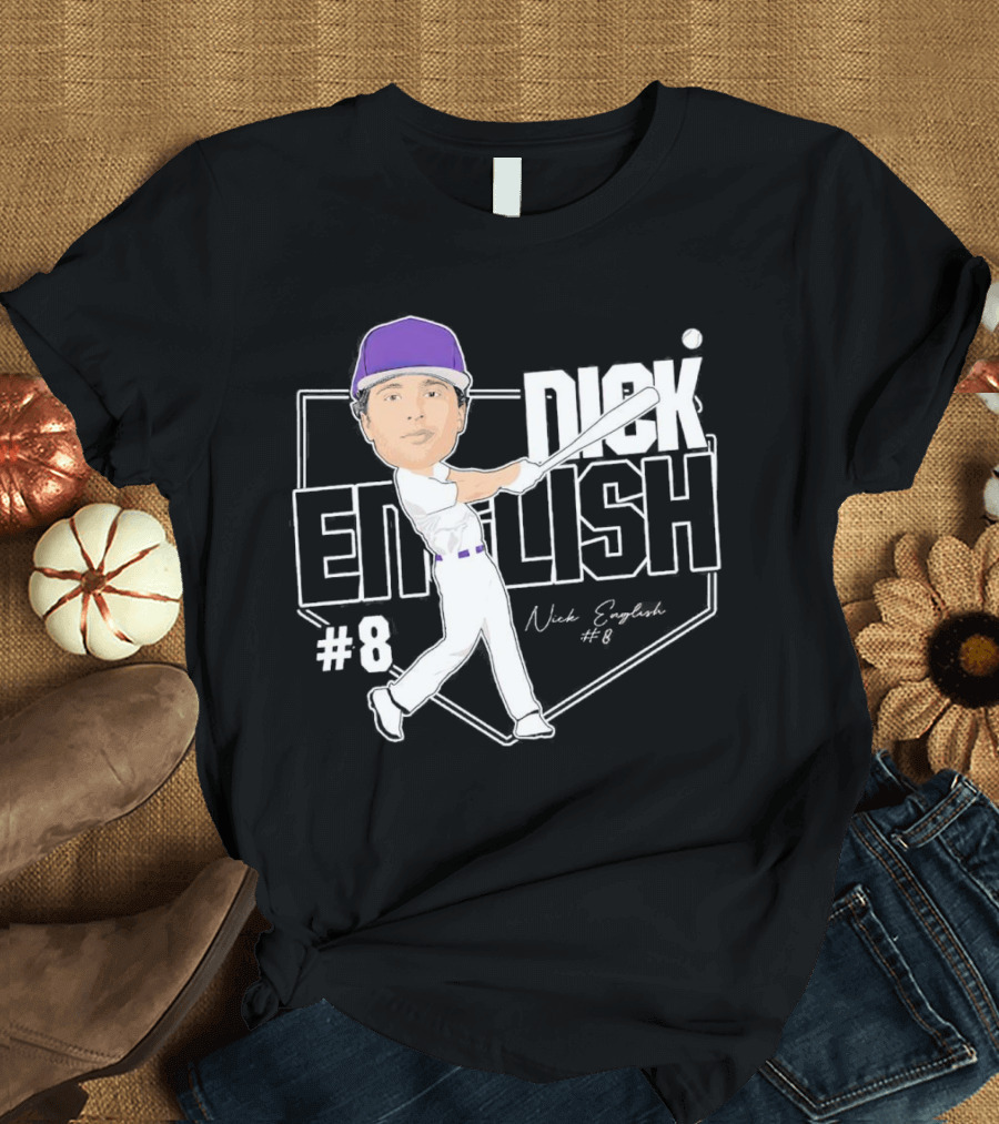 Nick English Caricature Signature Baseball Nick English #8 T-Shirt