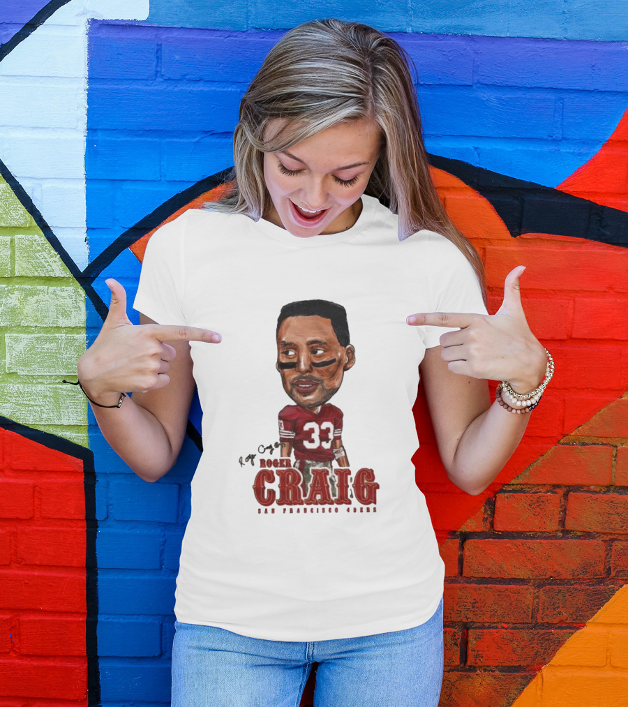 Roger Craig San Francisco 49ers 33 Big Head Character T-Shirt
