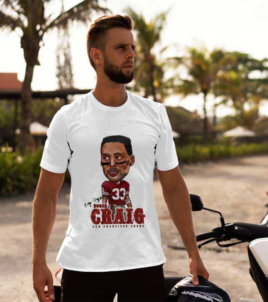 Roger Craig San Francisco 49ers 33 Big Head Character T-Shirt