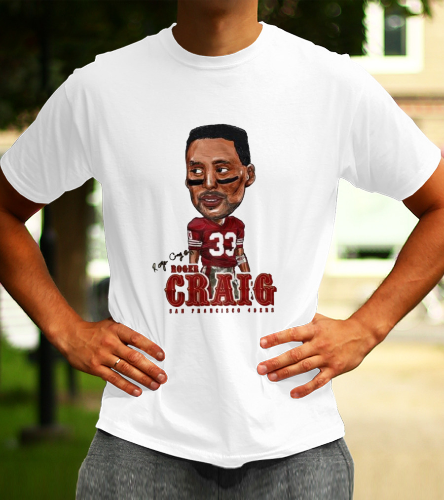 Roger Craig San Francisco 49ers 33 Big Head Character T-Shirt