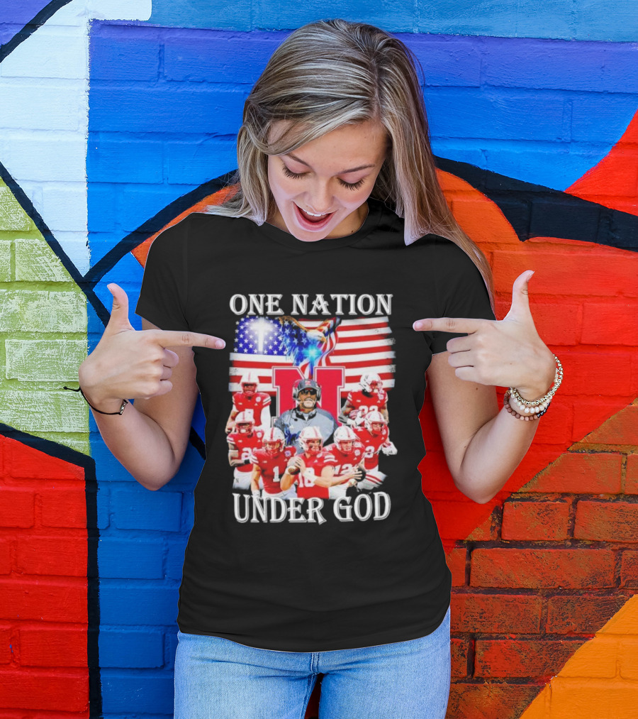USA Flag One Nation Under God NC State Wolfpack Football Team Players T-Shirt