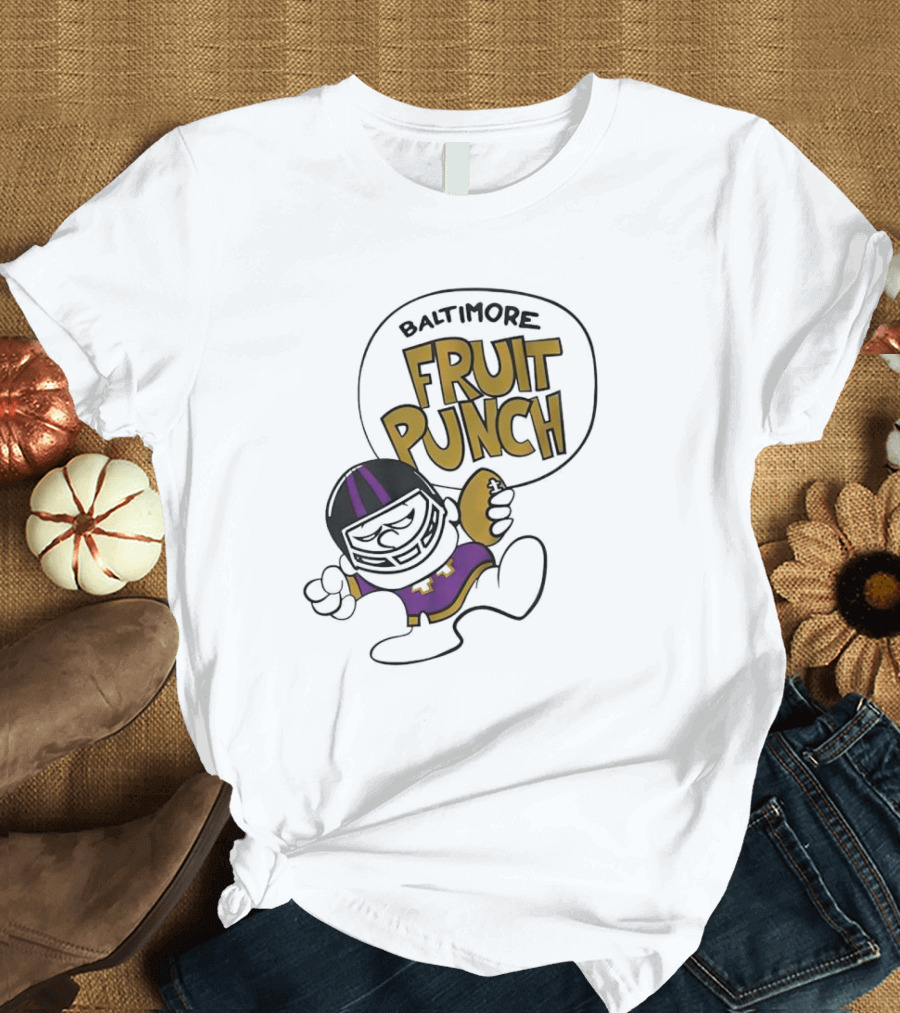 Baltimore Fruit Punch Football Character Purple And Gold T-Shirt