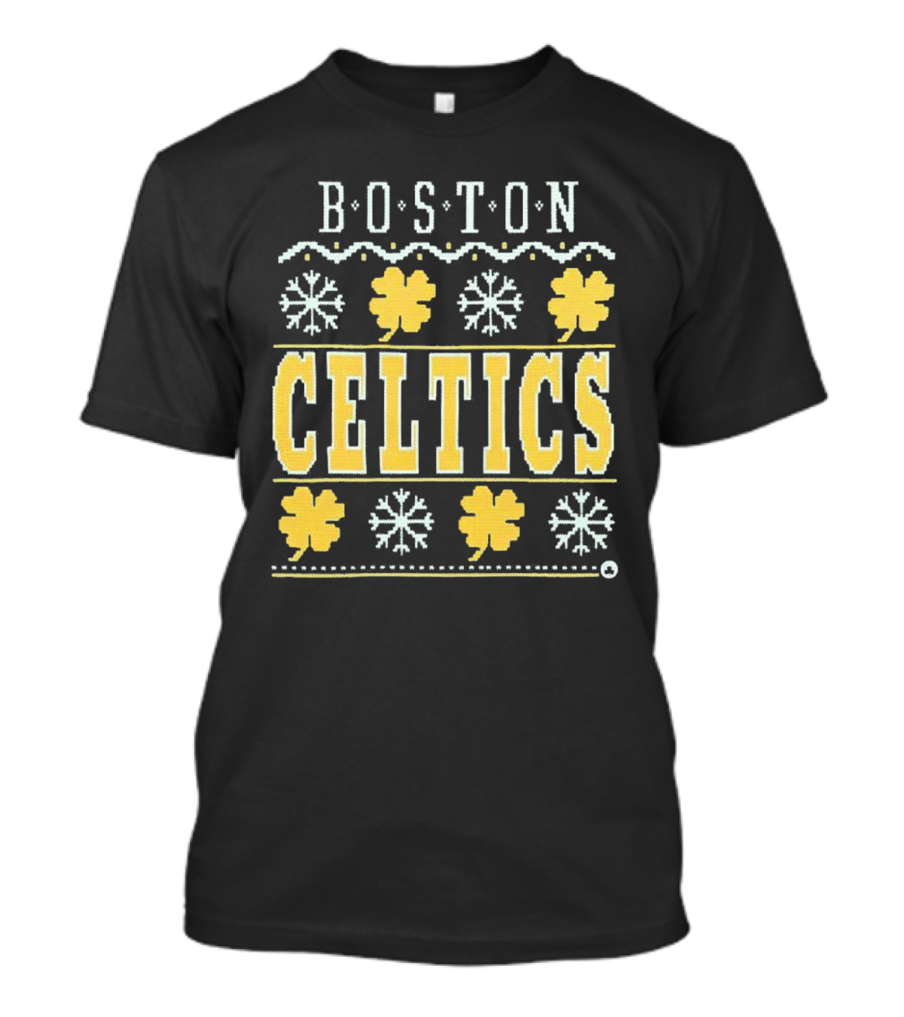 Boston Celtics Snowflakes And Shamrocks T-Shirt
