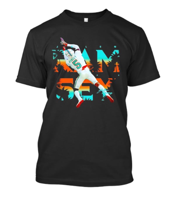 Jalen Ramsey Dolphins Interception Palm Sunset T-Shirt