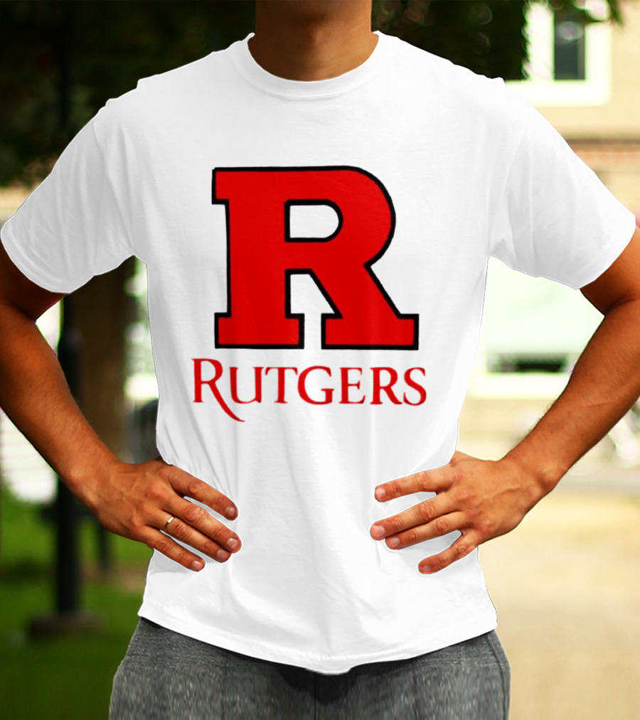 Rutgers University Red R Icon With Text T-Shirt