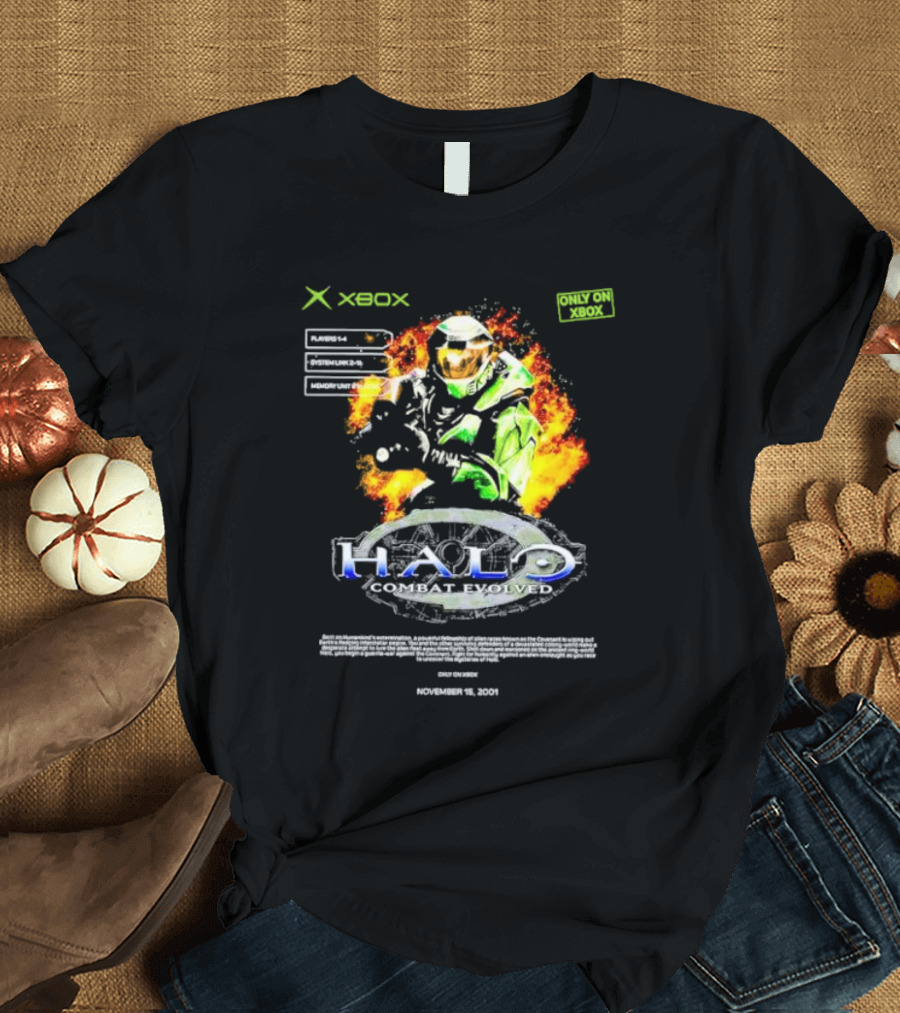Xbox Halo Combat Evolved Only On Xbox November 15 2001 T-Shirt