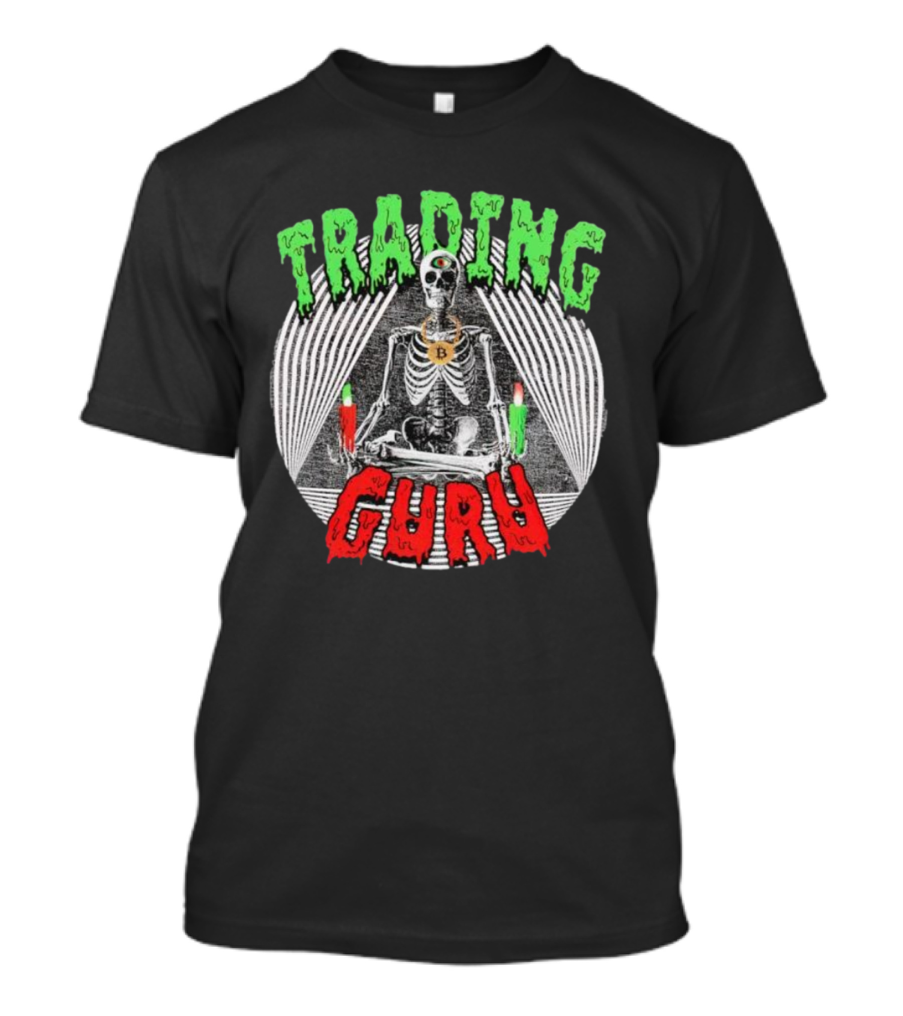 Trading Guru Skeleton Cryptocurrency Candles T-Shirt