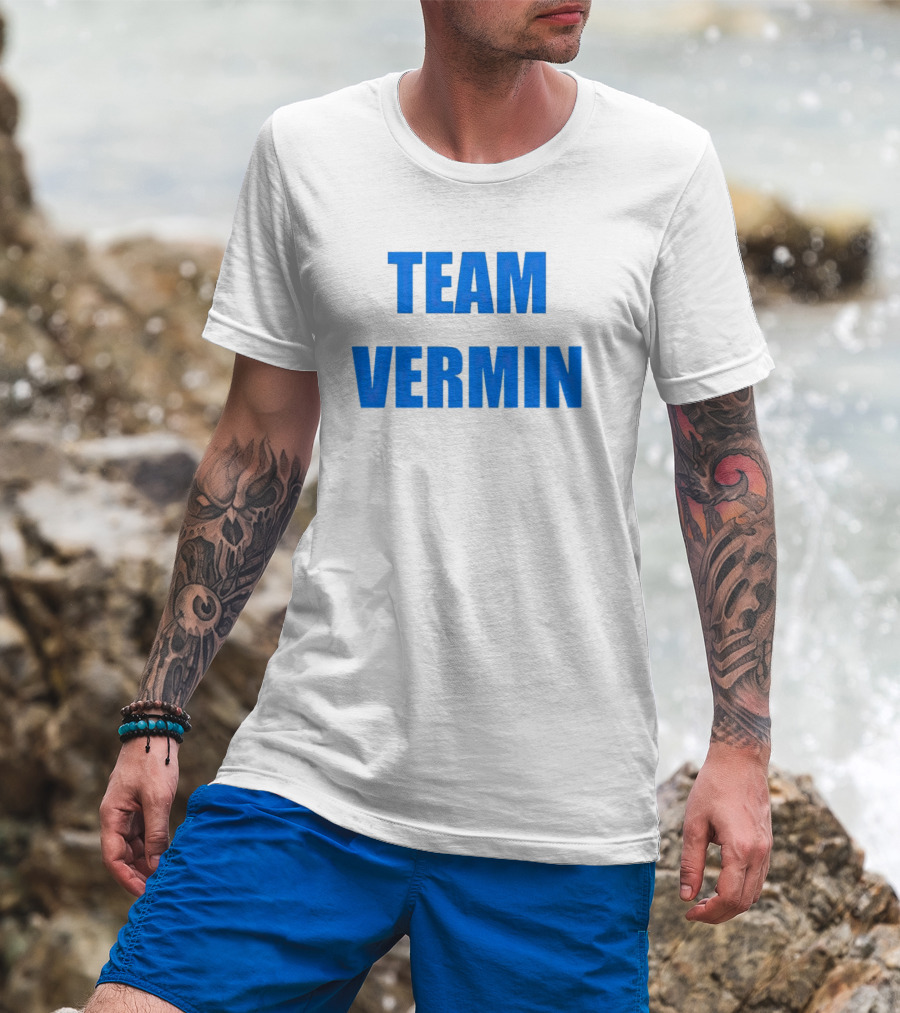 Team Vermin Bold Blue Text T-Shirt
