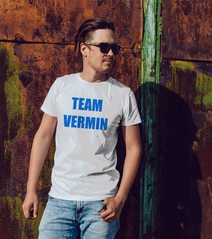 Team Vermin Bold Blue Text T-Shirt
