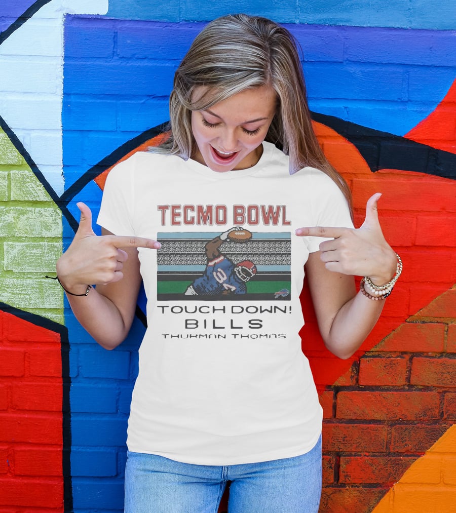 Tecmo Bowl Touchdown Bills Thurman Thomas Retro Football Pixel T-Shirt