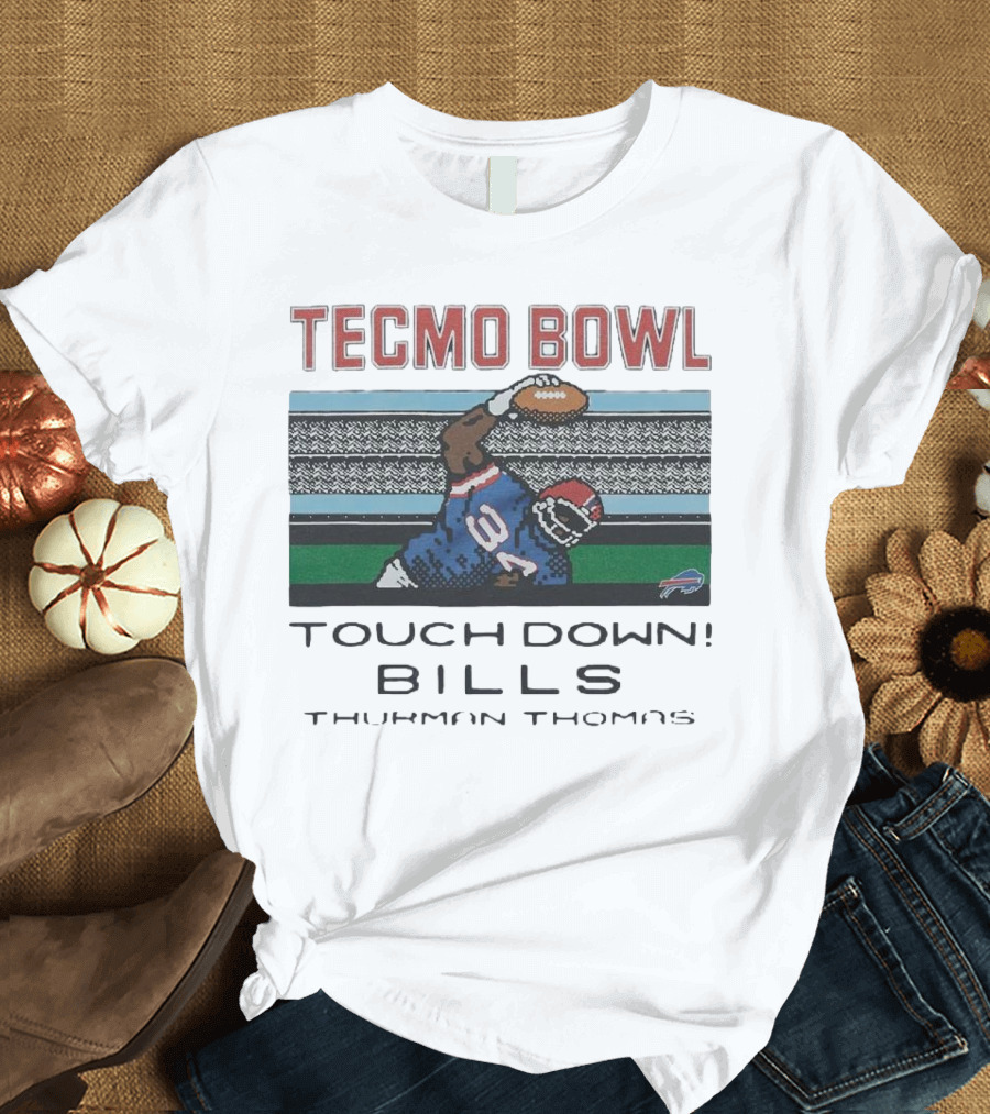 Tecmo Bowl Touchdown Bills Thurman Thomas Retro Football Pixel T-Shirt