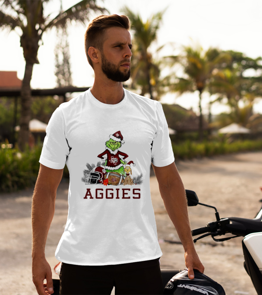 Texas A&M Aggies Grinch Max Dog Christmas Football Humor T-Shirt