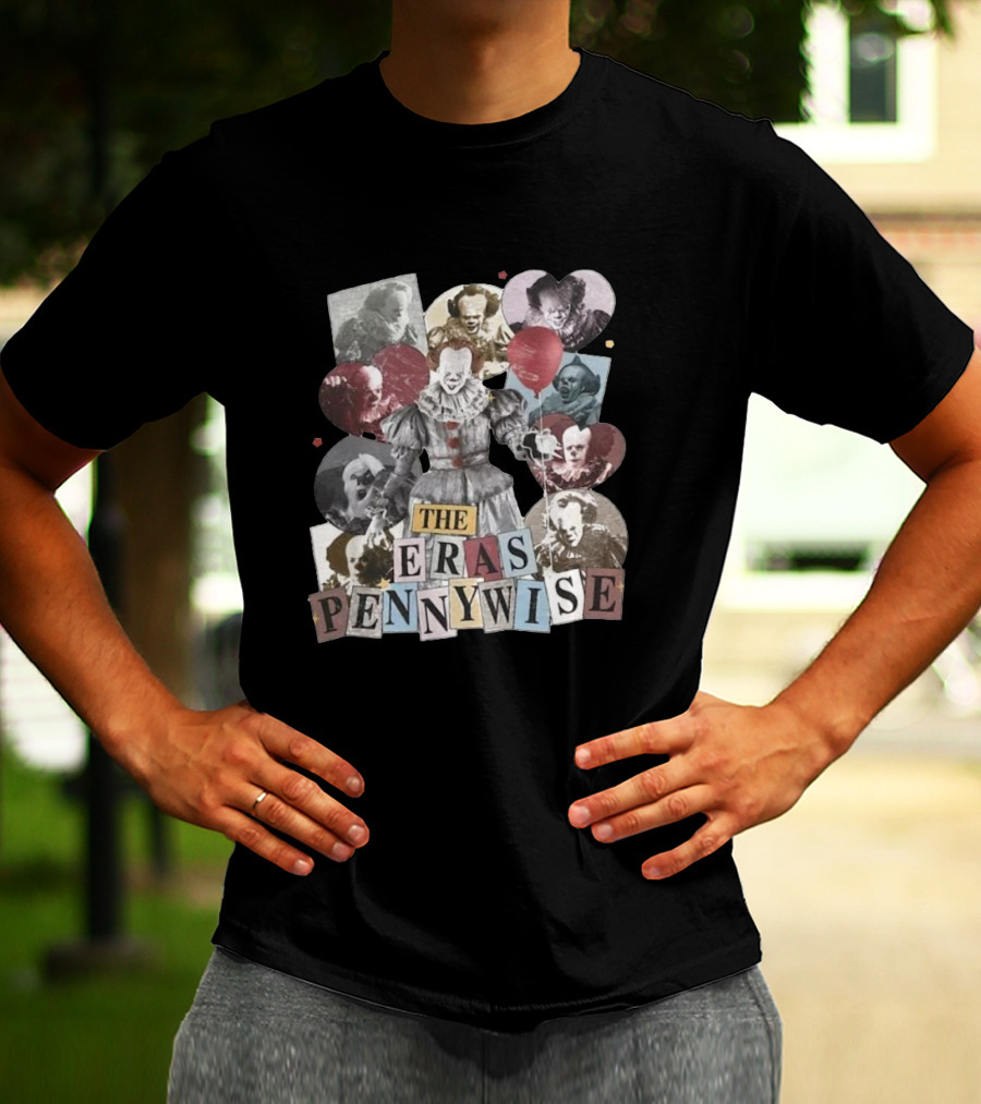 The Eras Pennywise Clown Evolution Multicolor Collage T-Shirt