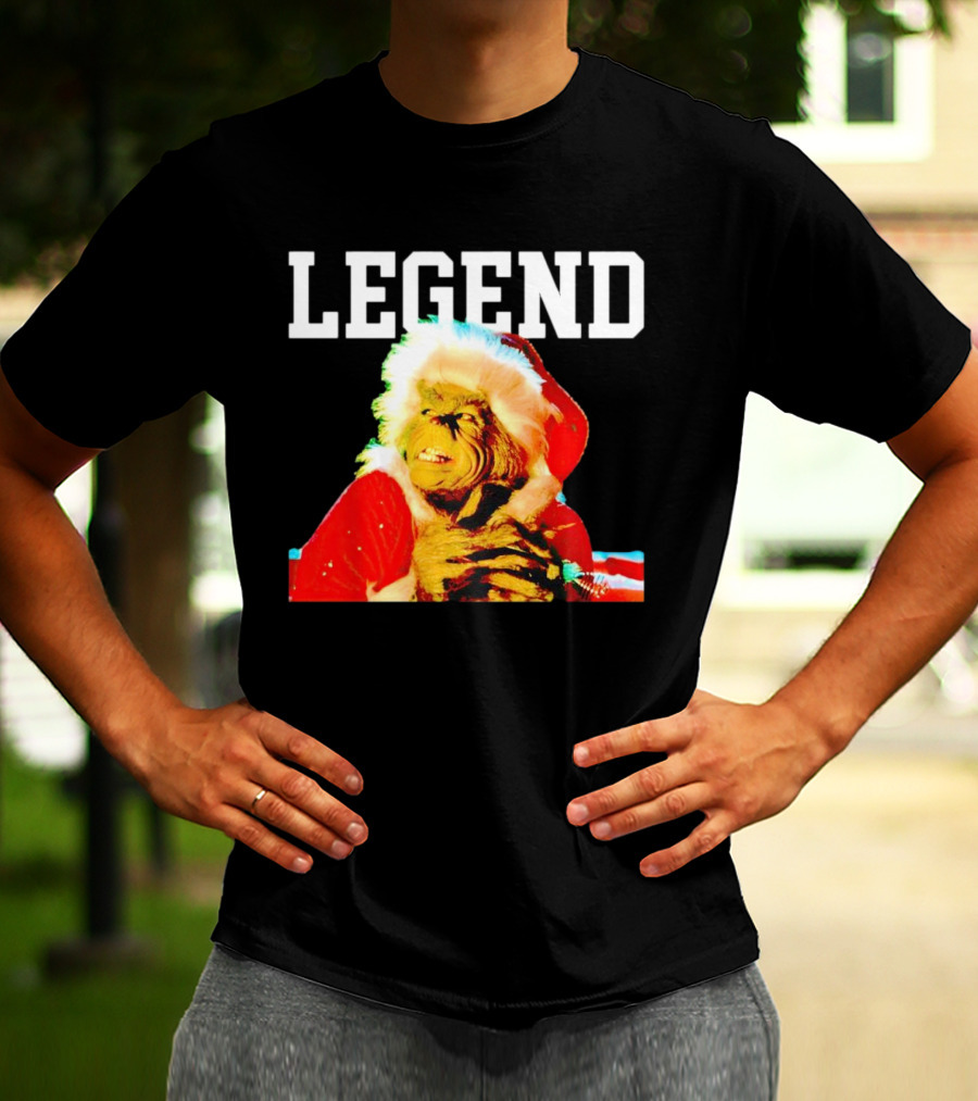 Grinch In Santa Outfit With Legend Text Christmas T-Shirt