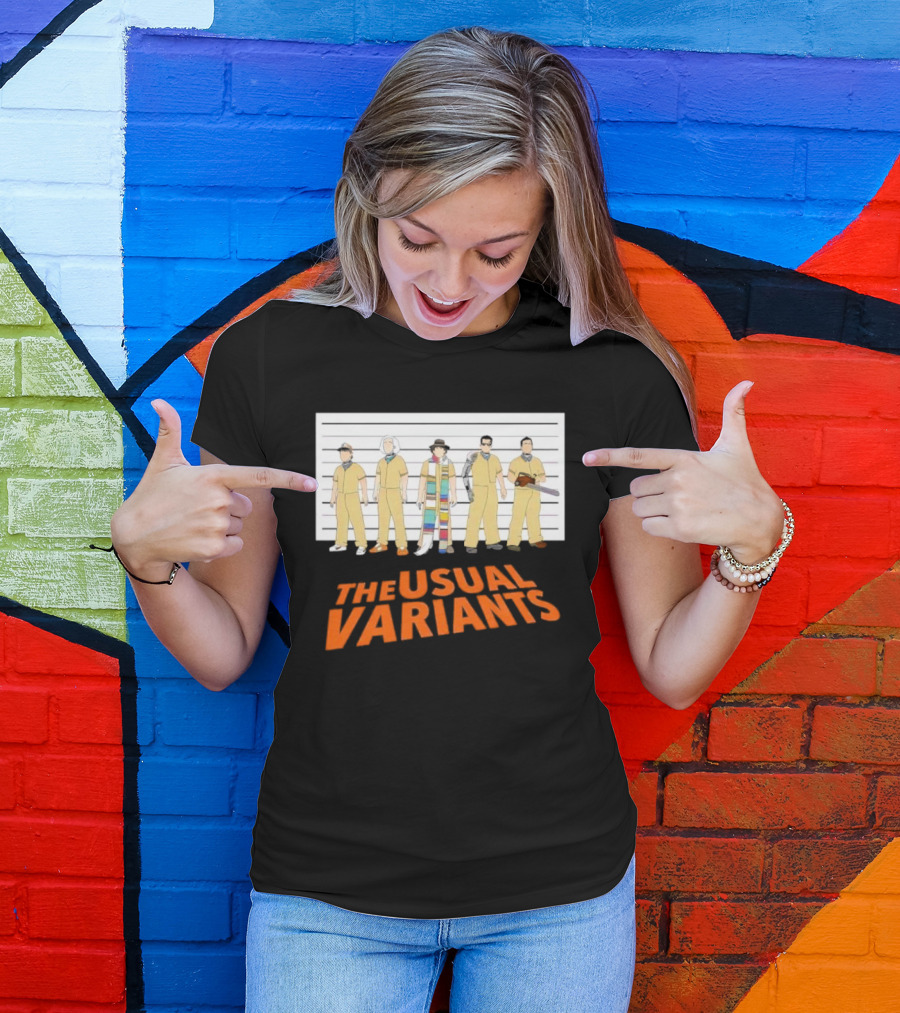 The Usual Variants Parody Featuring Sci-Fi Time Travel Characters In Lineup T-Shirt