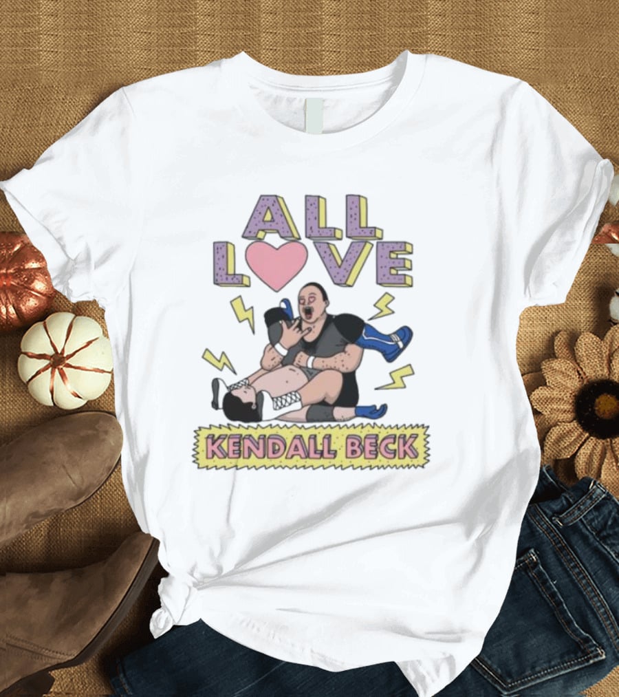 All Love Kendall Beck Wrestling Chokehold Drama With Lightning Bolts T-Shirt